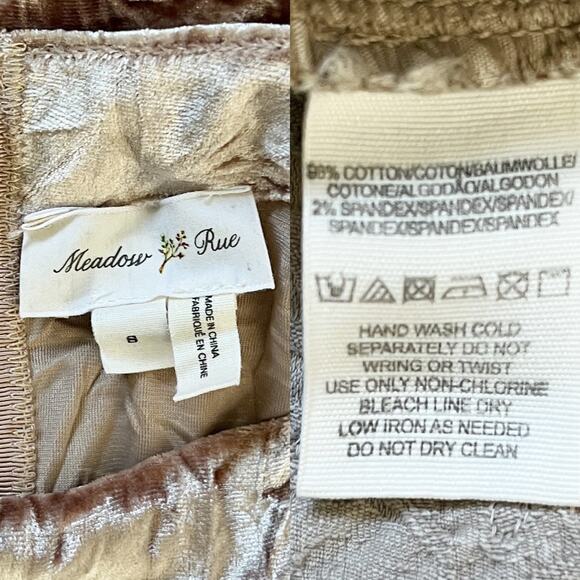 Meadow Rue Top Crushed Velvet Sheer Floral Sleeves Small - Picture 7 of 9